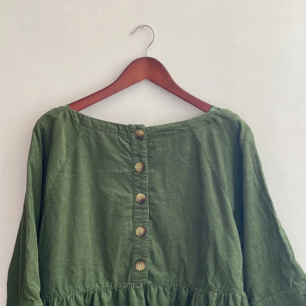 Anthropologie S Maria Babydoll Corduroy Top - Picture 9 of 12
